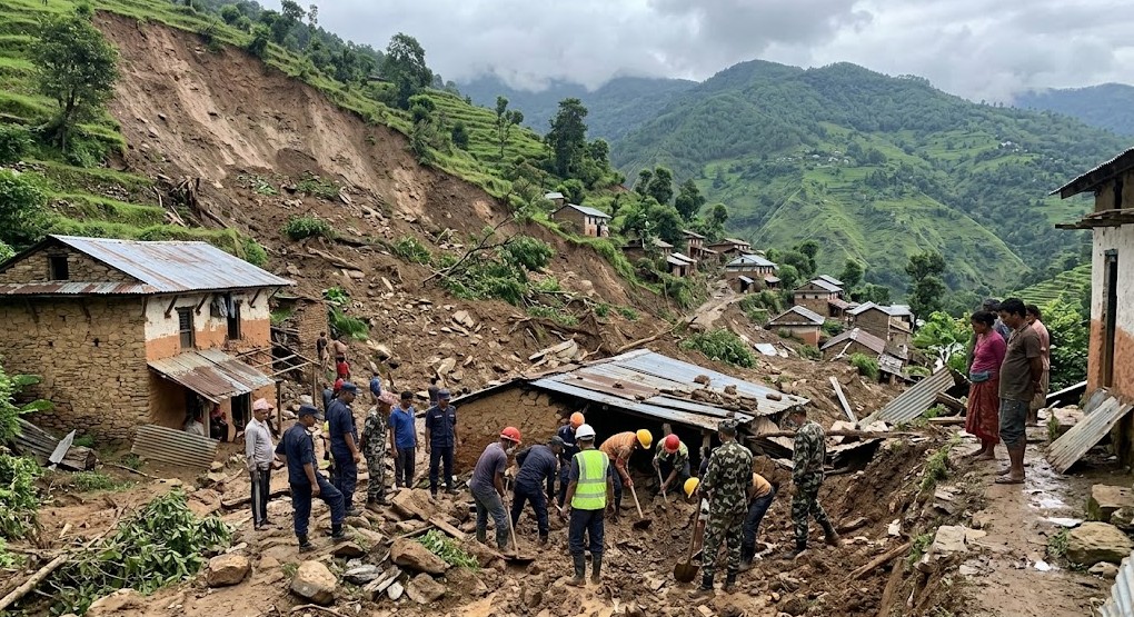 पाल्पामा पहिरोमा परी दुई जनाको मृत्यु, तीन बेपत्ता