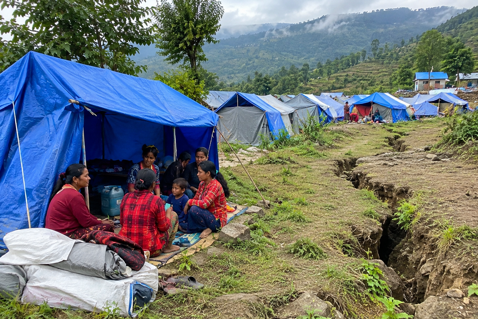 ज्यामिरेवासीले अस्थायी आवासमै मनाए दसैं